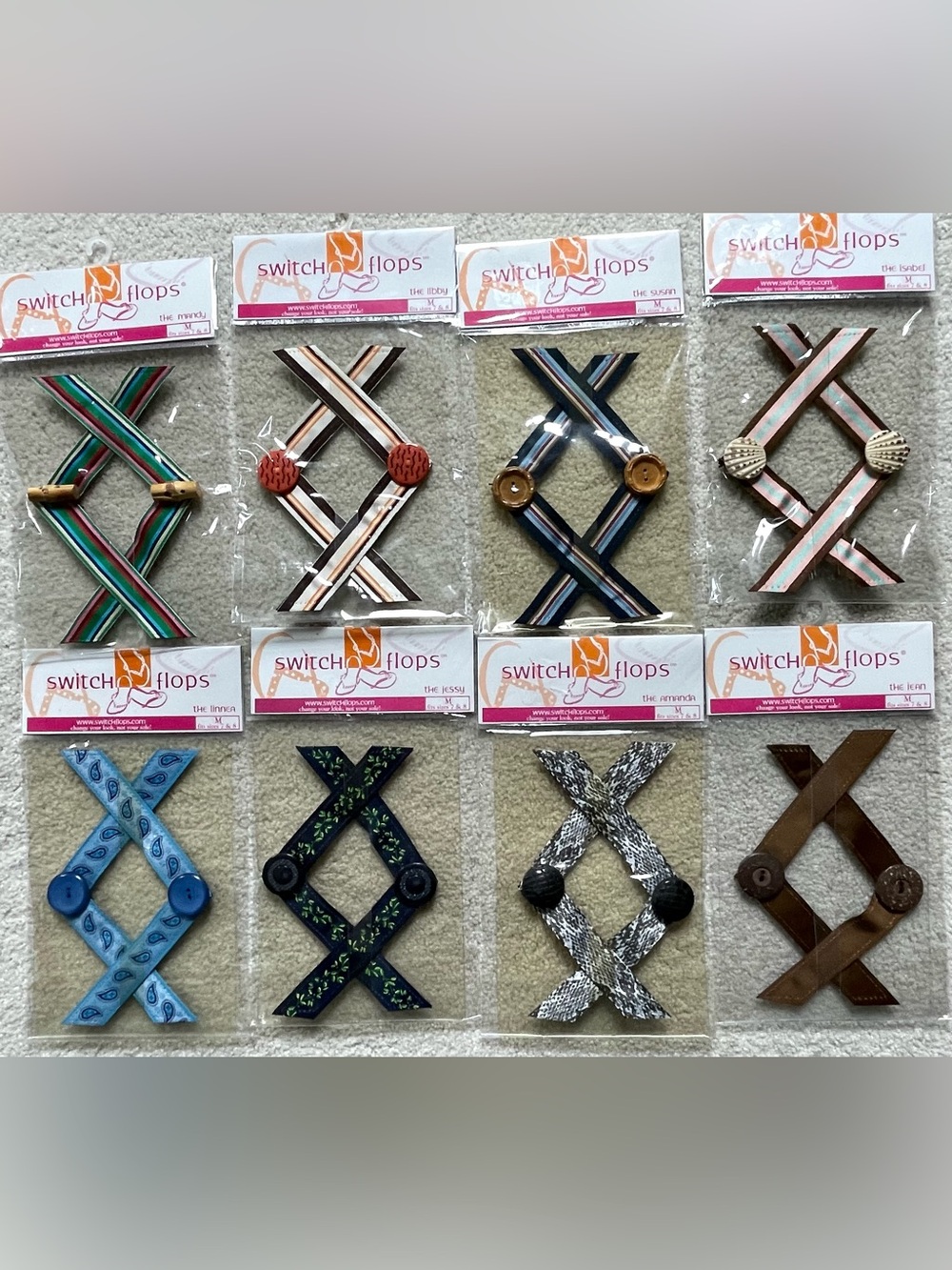 Lindsay Phillips Switch Flops 8 Piece Set Size Medium NWT